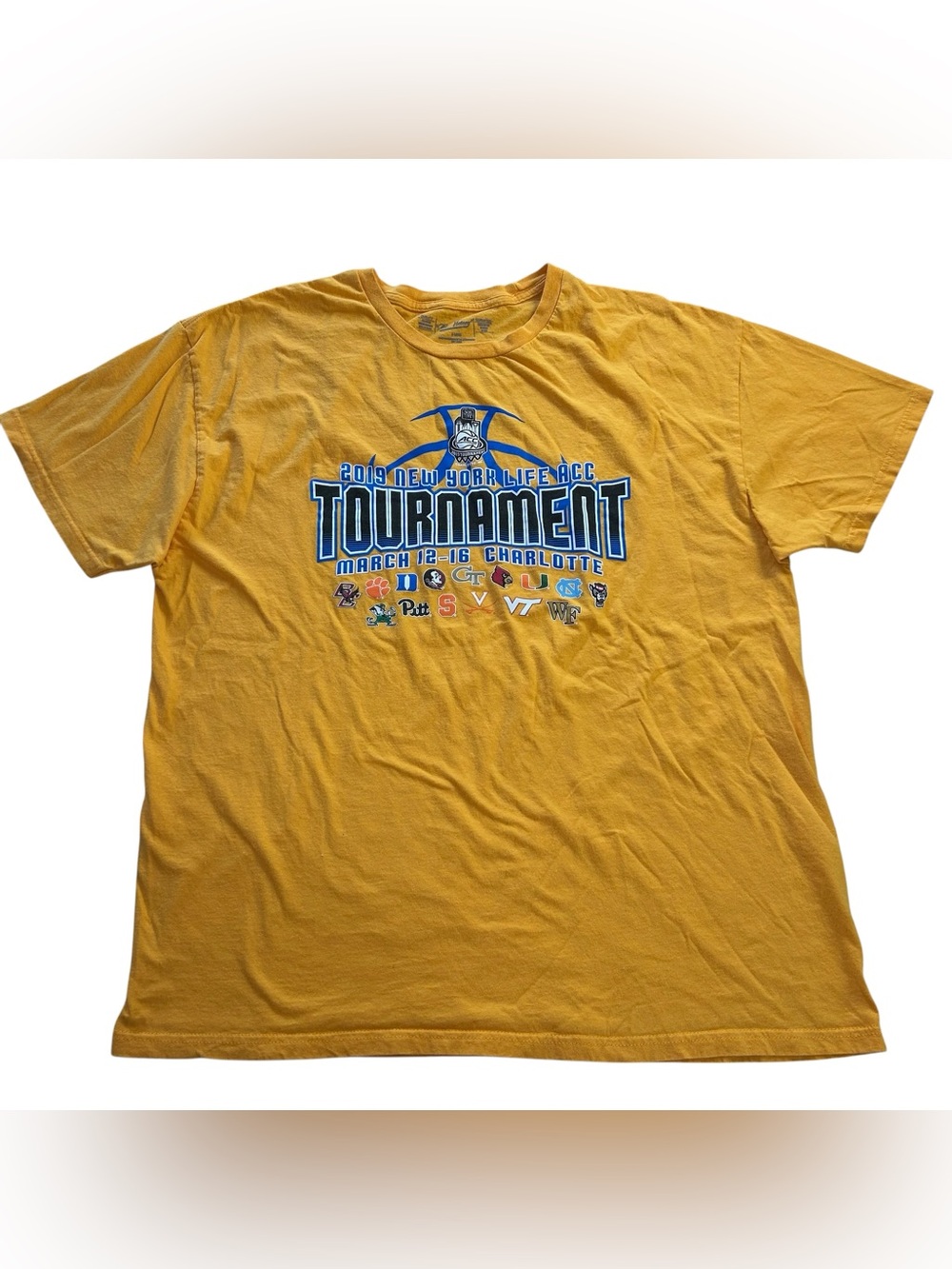 The Victory ACC 2019 New York Life Men’s Basketball Tournament T-Shirt Yellow XL